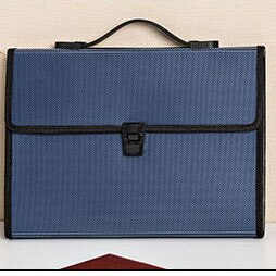 A4 Multi-layer Folder Art Portable Organ Package Student Paper Folder Information Buckle Filing Storage 13 Grids Office Supplies: blue
