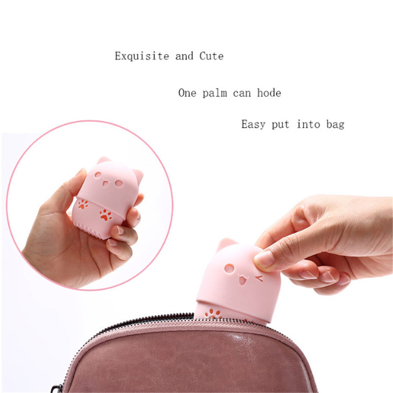 Kitten Soft Silicone Powder Puff Drying Puff Blender Beauty Sponge Travel Case Holder Sponge Egg Capsule Display Rack Egg