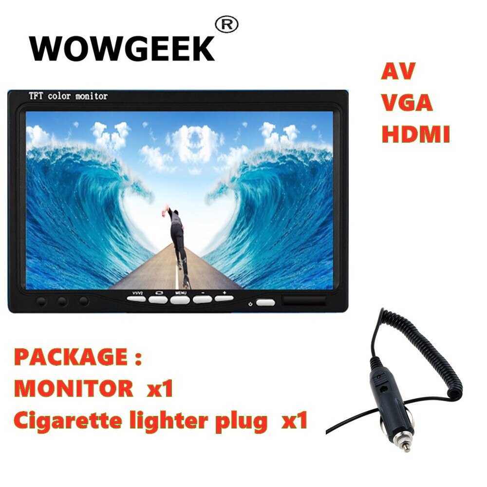 7 Inch Portable Monitor Car Desktop1024x600 Display HDMI-Compatible/VGA/AV Photography Tv-Box Raspberry Pi Switch/router config