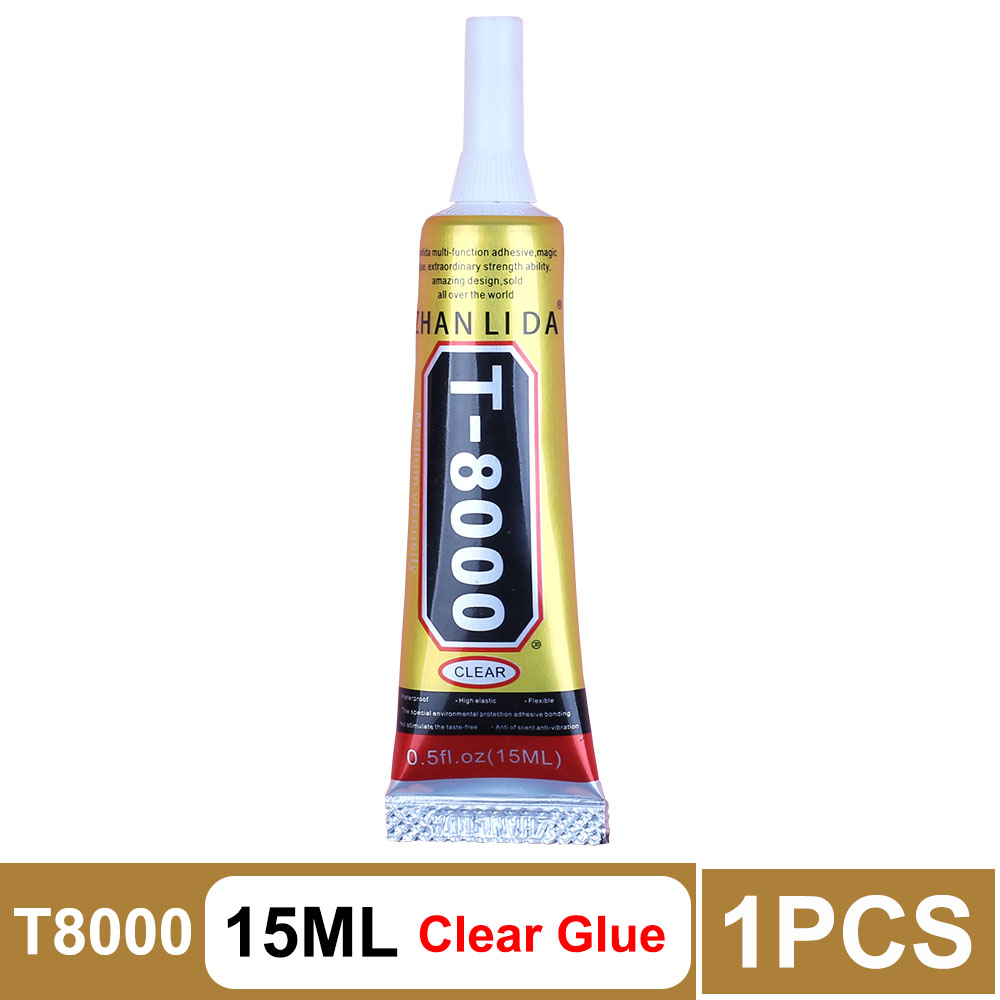 15/50/110ML Trasparente T8000 Colla Trasparente Riparazione Del Telefono Gioielli Artigianali in Fibra Componente Elettronico Contatto Adesivo T-8000 Sigillante: bianca