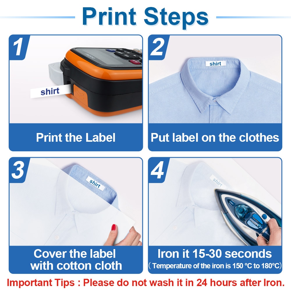 Labelwell 12Mm Label Compatibel Voor Brother FA3R FA231 FA3 Stof Ijzer Op Tape Zwart Rood Op Wit Voor pt Label Maker H110