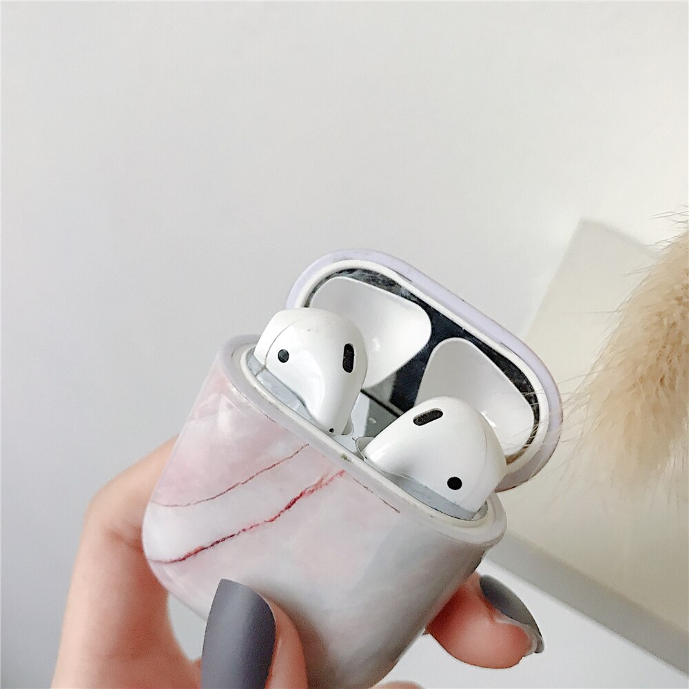 Luksus marmor hovedtelefon etui til airpods pro 2 etui bluetooth øretelefon opladningstaske til airpod 2 1 pro hårdt pc cover tilbehør