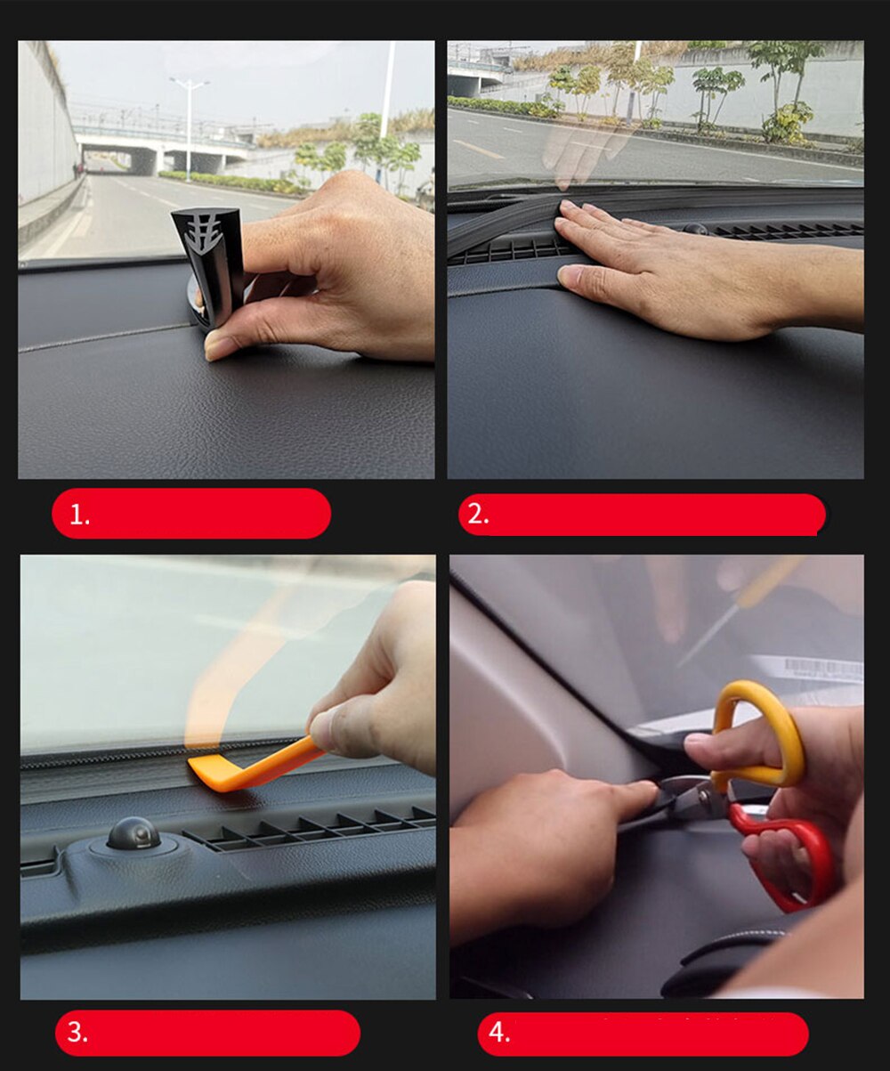 Bil dashboard tætningslister lydforsegling strip klistermærker til chevrolet cruze til fiat 500 til ford focus volvo til nissan qashqai