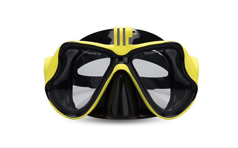 Professionele Skuba Duikbril Bril Wide Vision Water Sportartikelen Met Anti-Fog Onderwater Volwassen Voor Gopro Camera: Geel