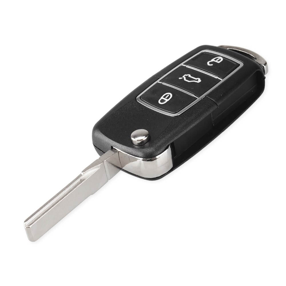 Keyyou flip hopfällbar bilnyckelskal för volkswagen vw jetta golf passat  b5 b6 beetle polo bora caddy  mk5 skoda 3 knappars fjärrkontroll: Modell 4