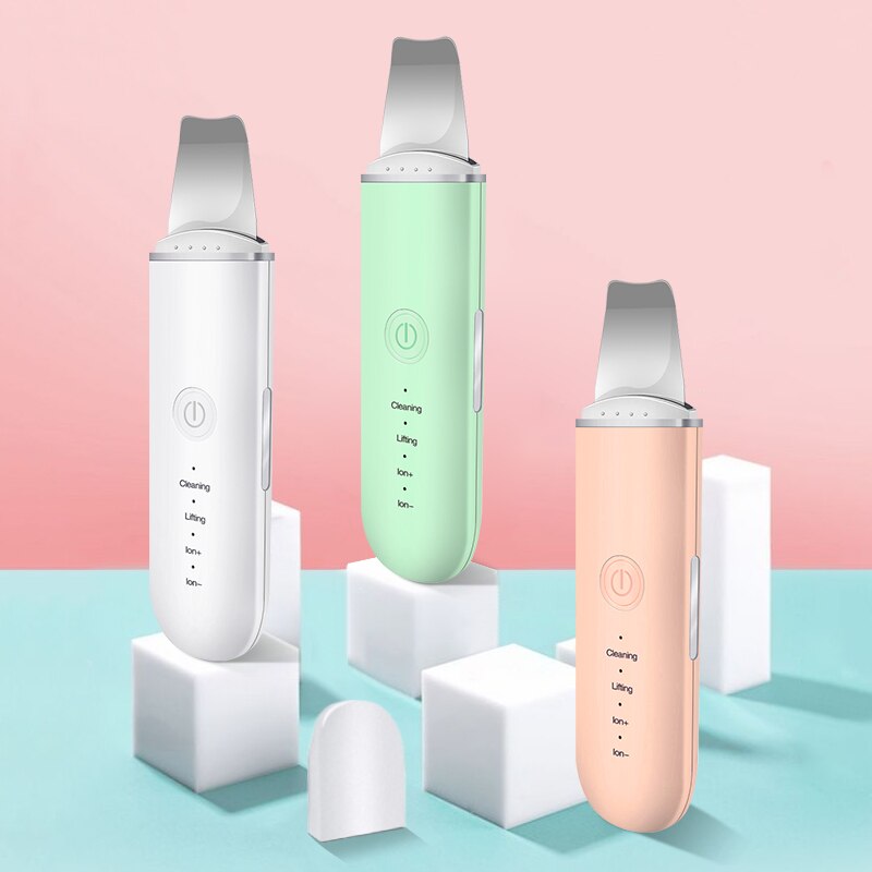 Ultrasonic Skin Scrubber Vibration Face Spatula Blackhead Remover Facial Scrubber Shovel Clean Cavitation Peeling Facial Lifting