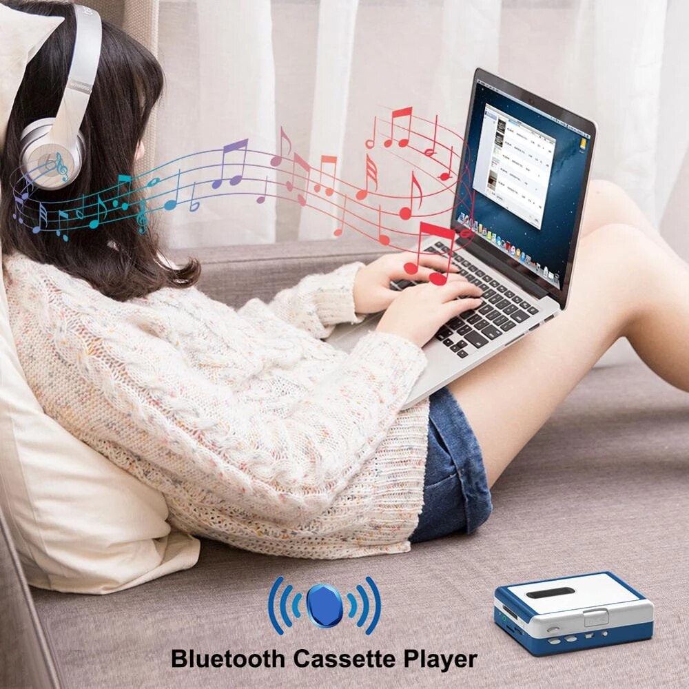 Echt Ezcap215 Persoonlijke Walkman Bluetooth Cassette Speler Audio Converter Engels Tape Muziek Bluetooth Oortelefoon Speaker