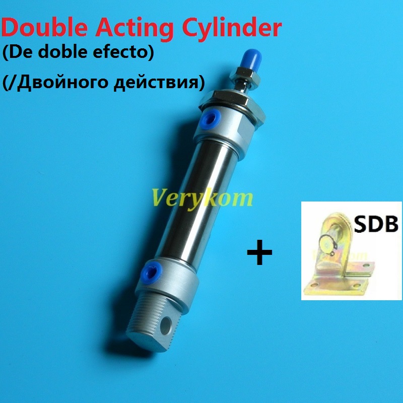 Pneumatic Stainless Steel Air Mini Cylinder Piston Bore 20MM Stroke 50MM Double Acting Magnet Buffer MA 20-50 20X50 -S Airtac: With SDB