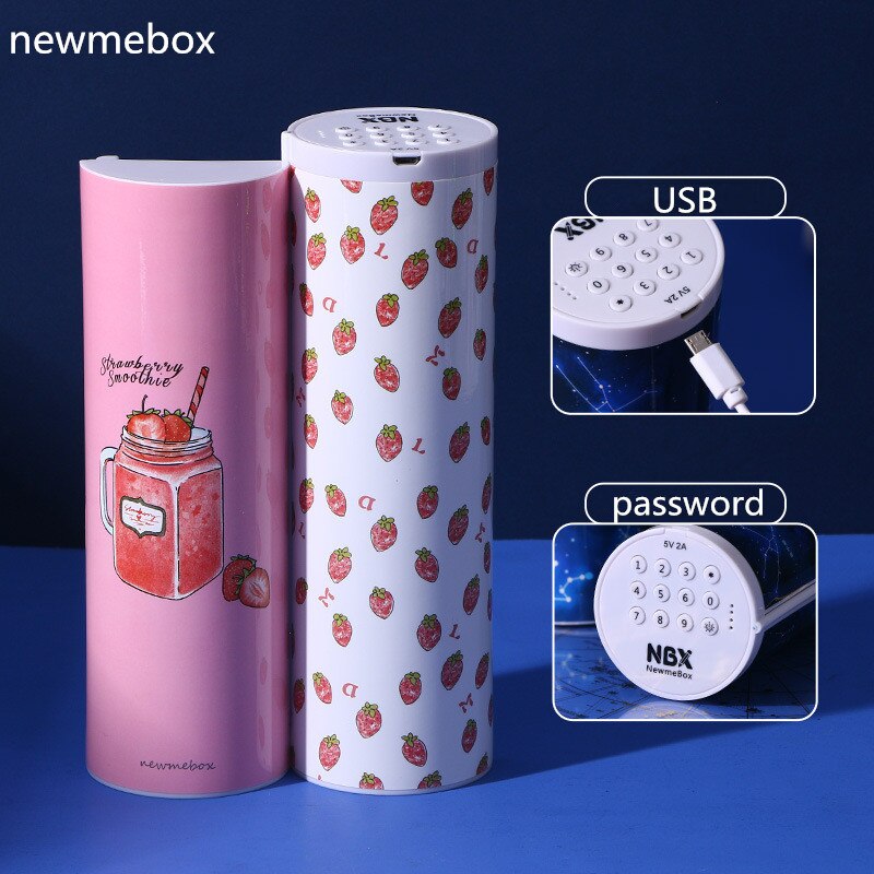 NewmeBox Quicksand translucent pencil case multifunction pencil box Combination lock cute pencil case with calculator pencilcase: 13
