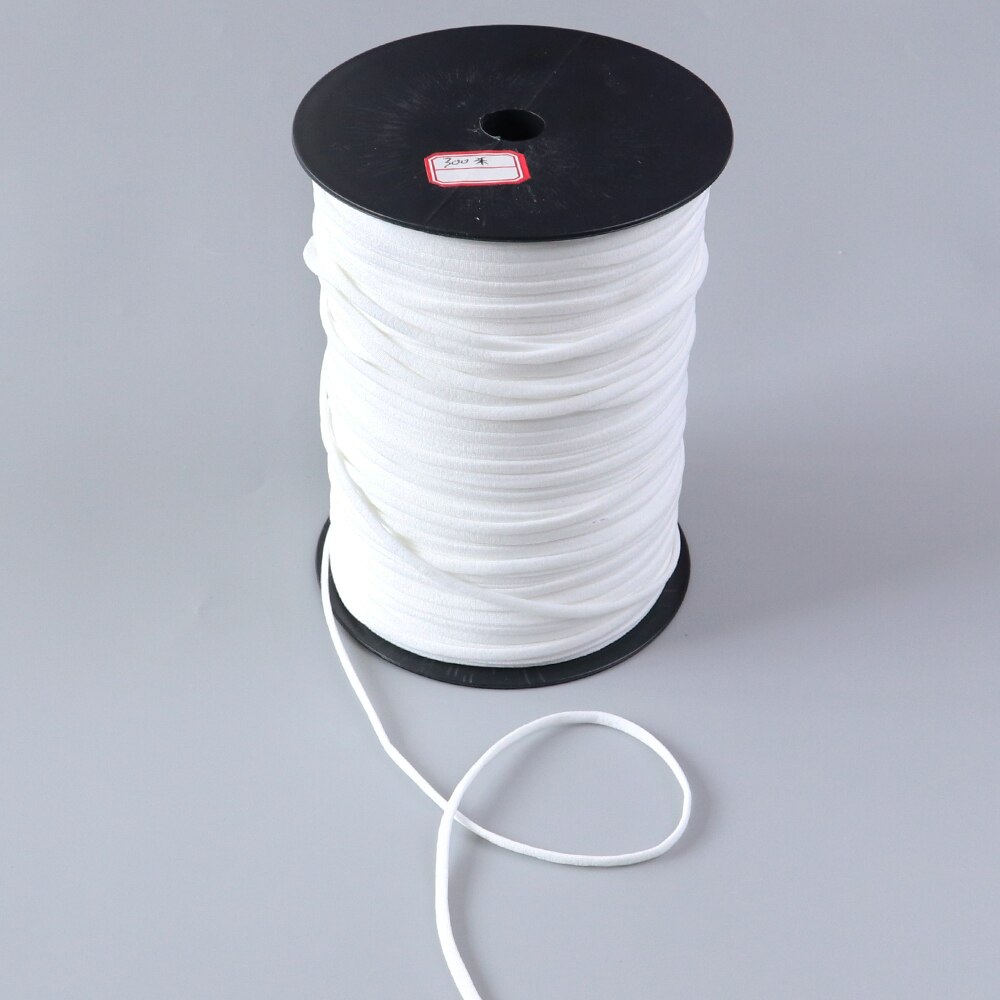 3mm 5mm hvid maske reb elastik 20 meter ærme elastik bånd smal side flad elastik sy tilbehør: Hvid 5mm / 20m