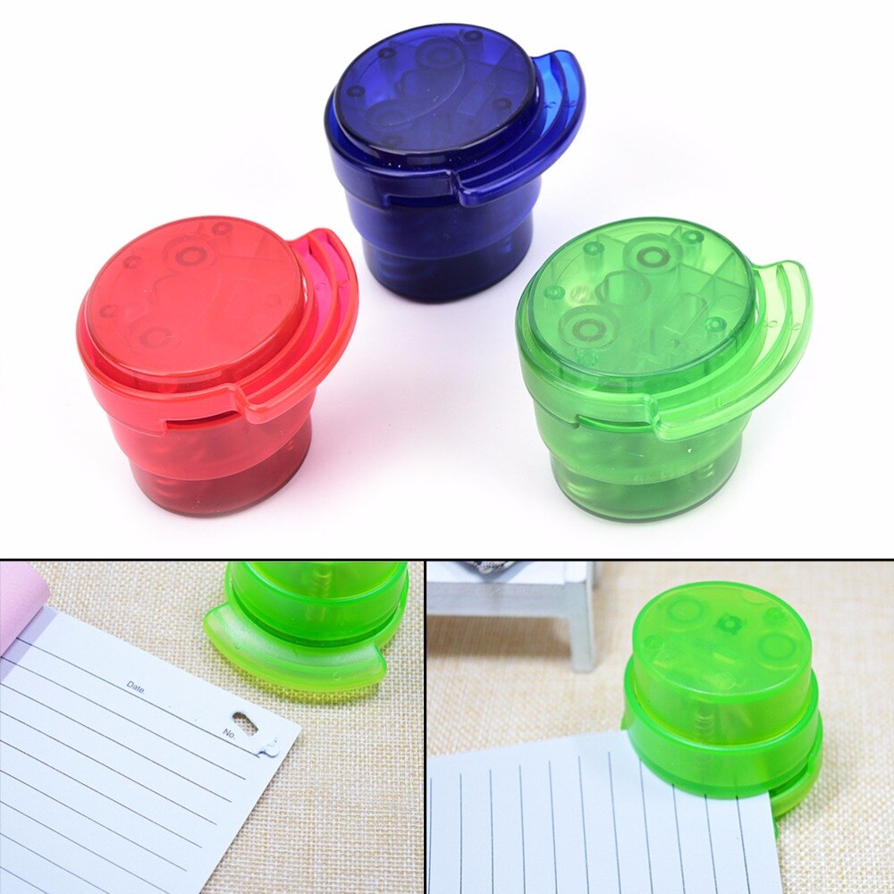 NewPractical Staple Free Stapler Paper Binding Binder Stapless Stationery Office Student Mini School Home Paperclip Random Color