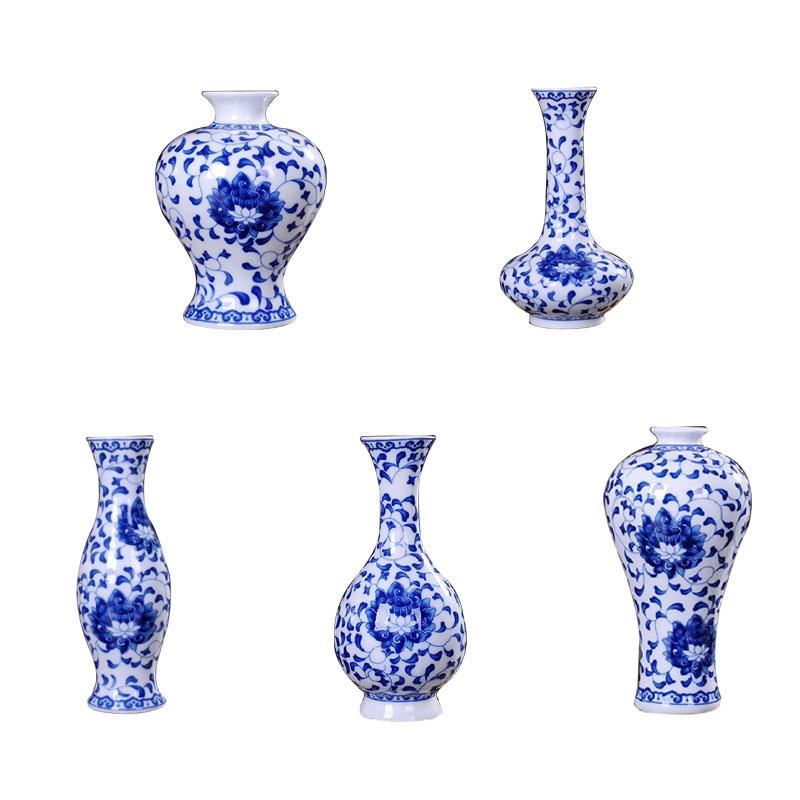Keramische Vazen Traditionele Chinese Blauw En Wit Porselein Voor Bloemen Een Patroon
