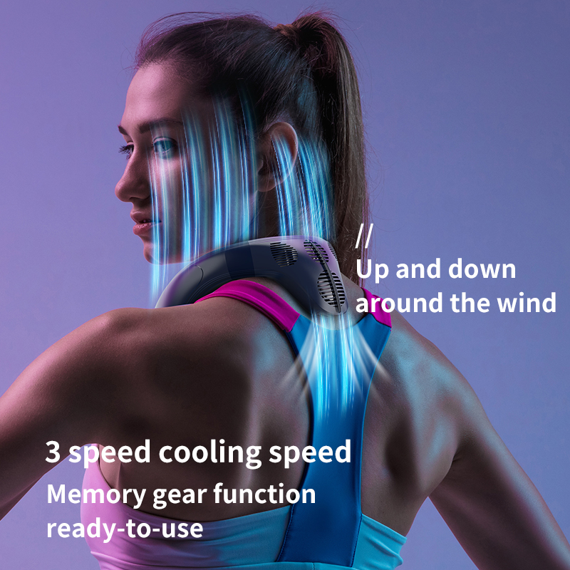 Neck Air Conditioner Portable Neck Fan 5200mAh Rechargeable Semiconductor Cooling Fan Outdoor Personal Fan Wearable Cooler
