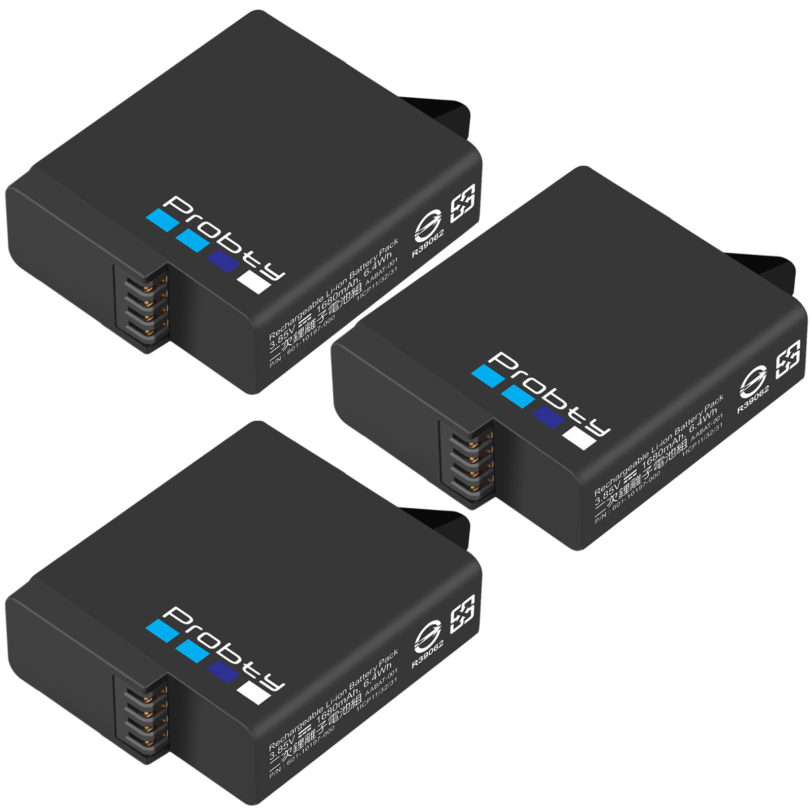 For GoPro Hero 7 hero 6 hero 5 Black Battery or Triple Charger for Go Pro Hero7 6 hero5 Black camera battery: Blue