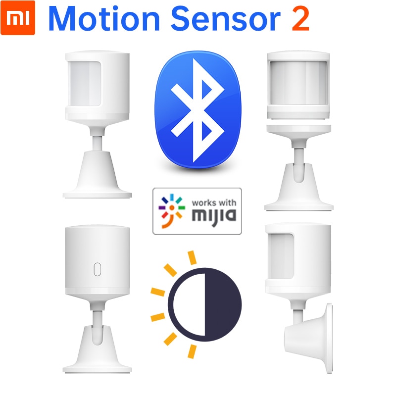 Original xiaomi mi sensor de movimento 2 corpo humano sensível luz ambiente transdutor escuro suporte bluetooth malha trabalho com mijia
