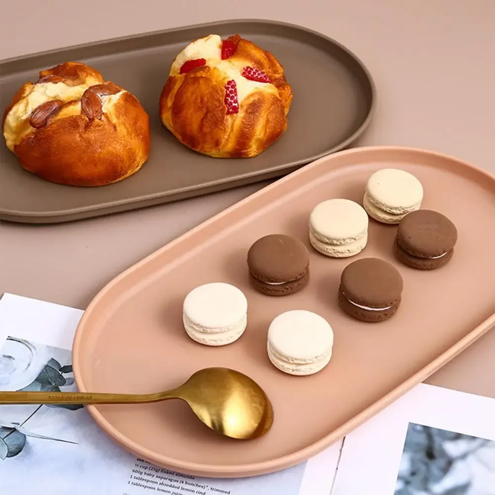 Fruitschaal Dessertbakje Stapelbaar Ovaal Voedsel Dienblad Gratis Botenschotel Snackbord Herbruikbaar Gladde Rand Voedselbord voor Keuken