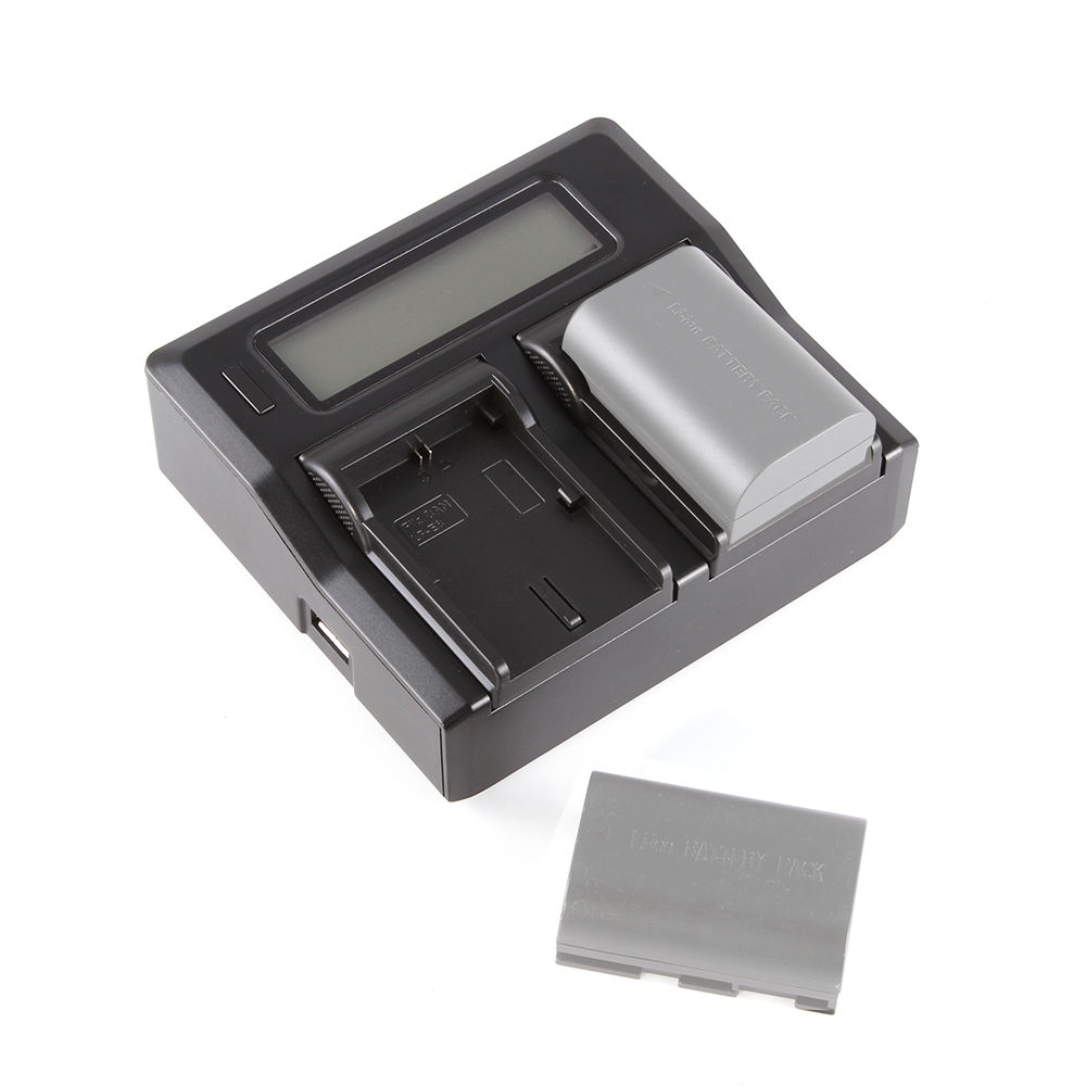 LCD Dual Batterij Lader voor Canon LP-E6 LC-E6E 5D Mark II III 5Ds 70D 80D 7D 6D