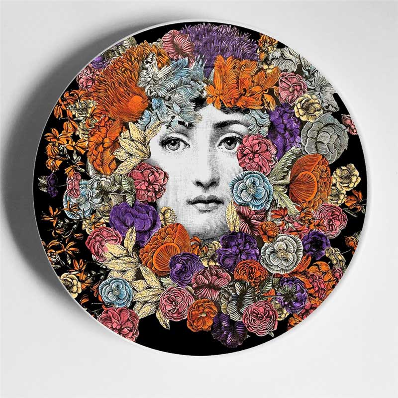 Wall Hanging Plates Multi-color Illustration Artistic Dishes Room/home/hotel Decortive Human Face Ceramic Craft: 1