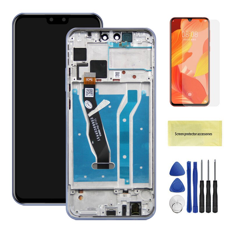 Schermo originale Per Huawei Y9 2019 Display LCD Touch Screen Digitizer Assembly di Ricambio Per Huawei Godere 9 Più JKM-LX1 JKM-LX2: Aurora With Frame