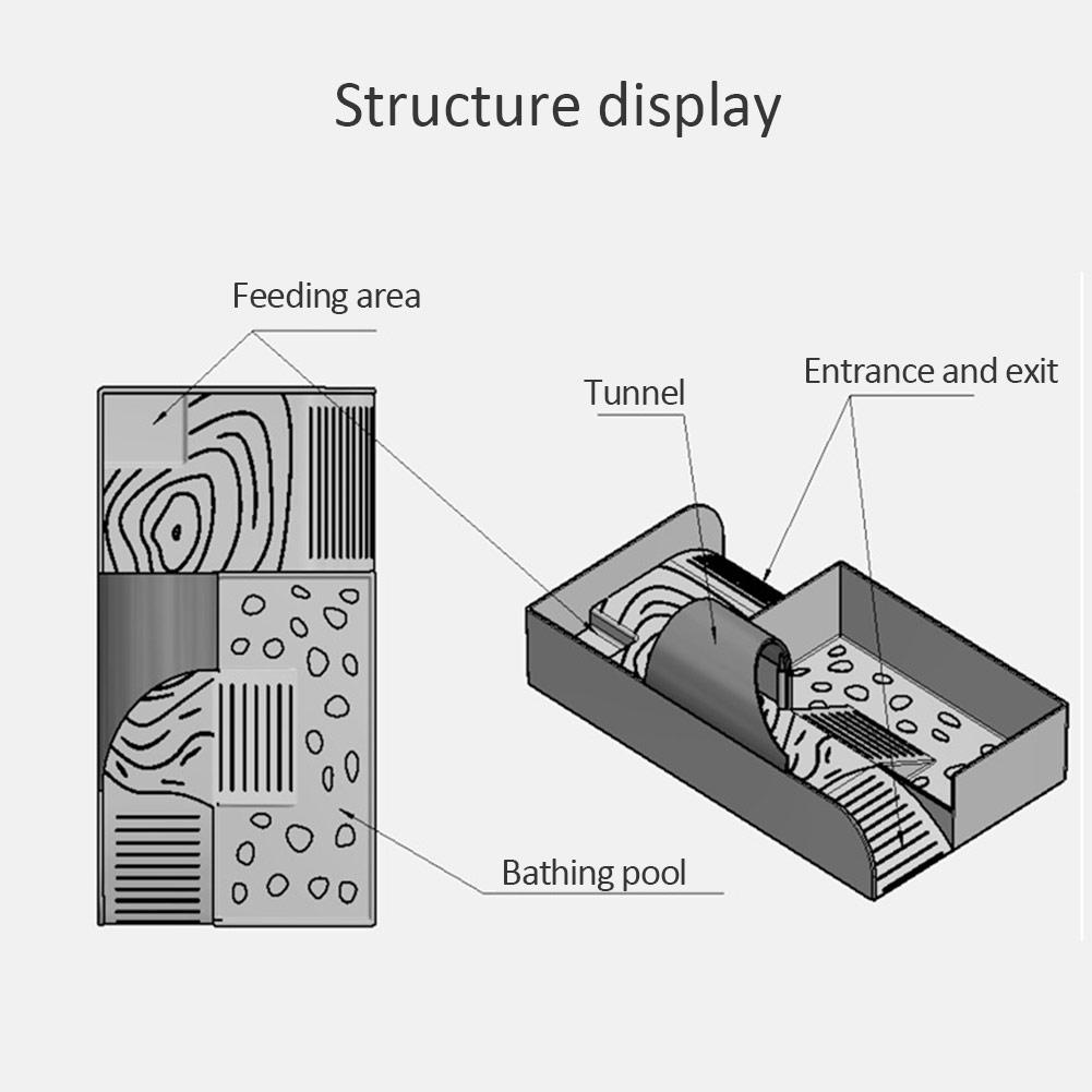 Turtle Drying Platform 5 In 1 Amusement Park Reptile Food Bowl Climbing Ladder Shelter House Tunnel Fish Tank Aquarium Ornament