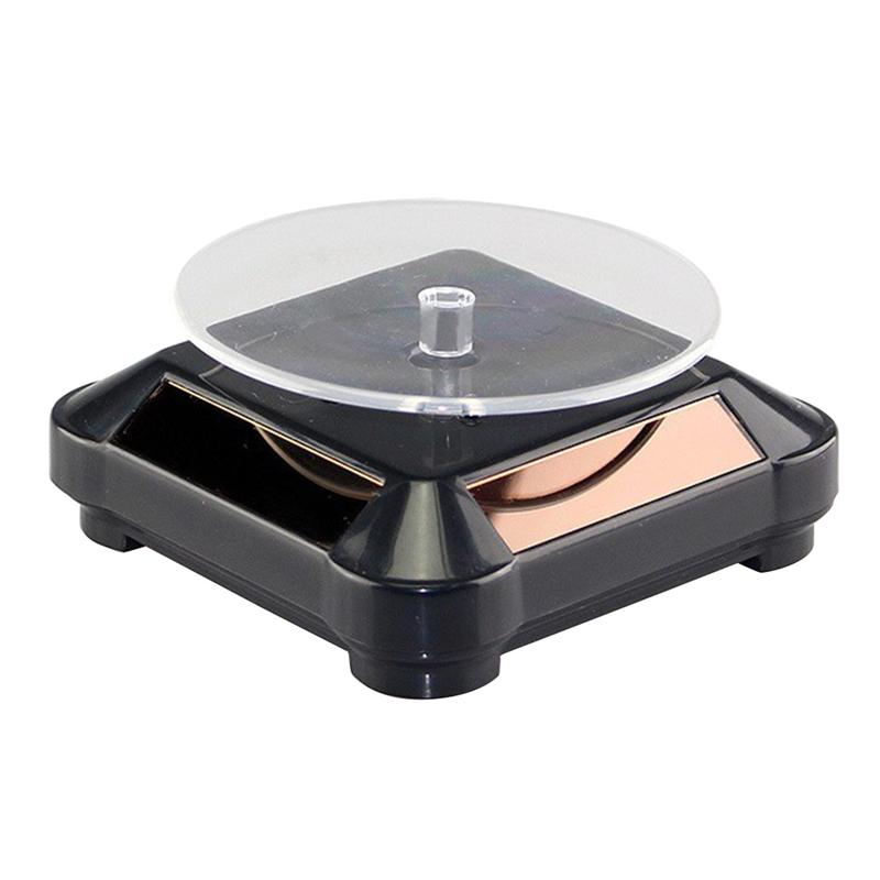 Akryl telefon display stander solenergi elektrisk roterende display stand bakke smykker tilbehør prop stand intet batteri inkluderet: Sort display stander