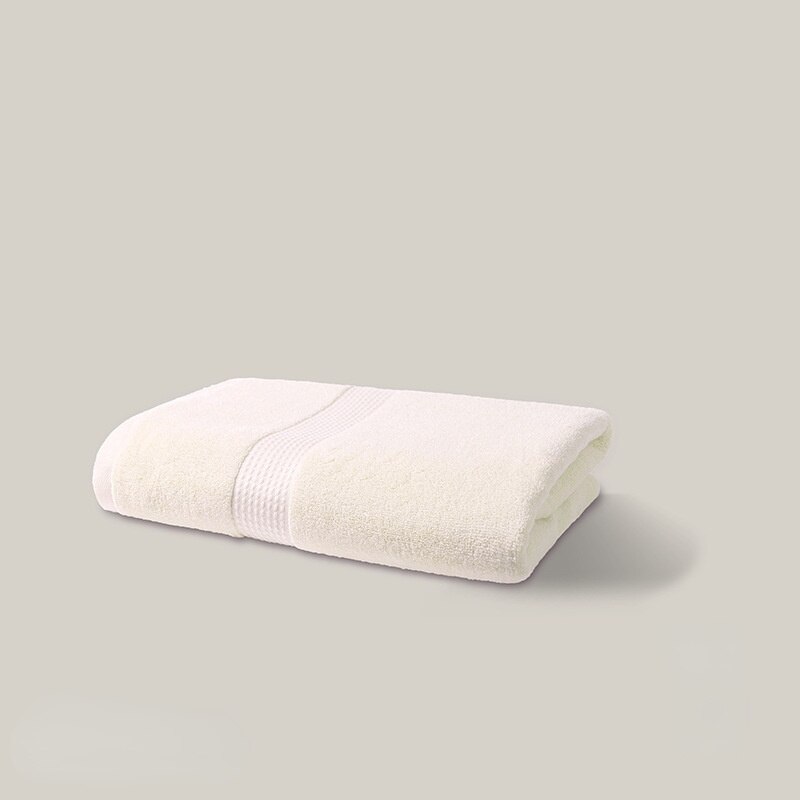 Long-staple Cotton Bath Towel Thicken Household Hotel Beauty Center Bathroom Towels No Fluorescence Suitable for Adults: Beige