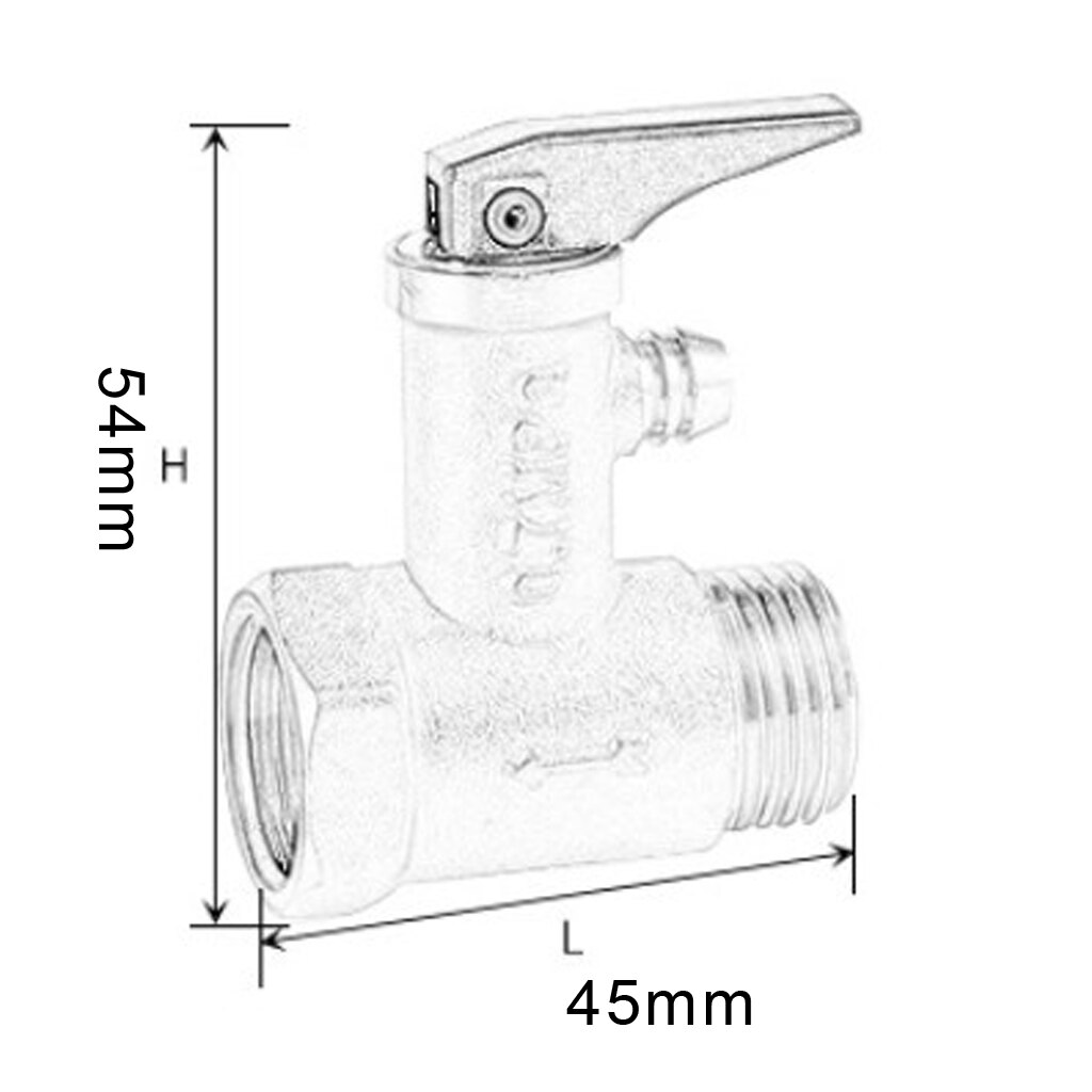 1/2Inch DN15 Messing Boiler Overdrukventiel Check Veiligheidsklep Boiler Klep