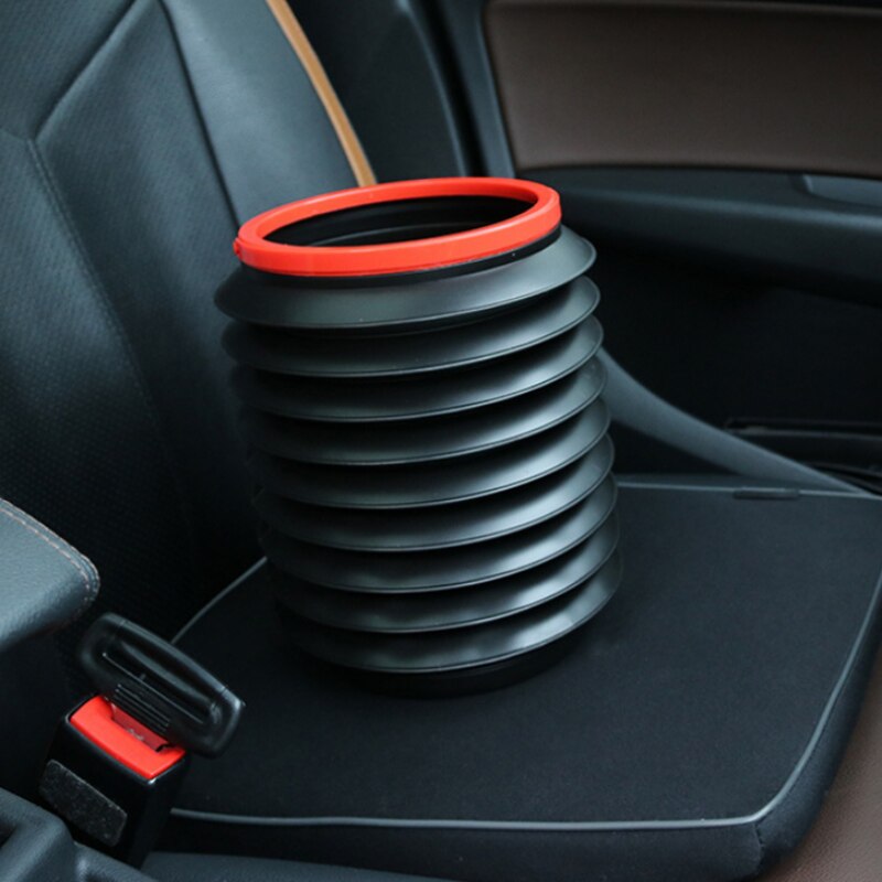 Cubo de basura telescópico multifunción de 4L, contenedor de basura para coche, Cubo de almacenamiento de plástico, soporte para caja