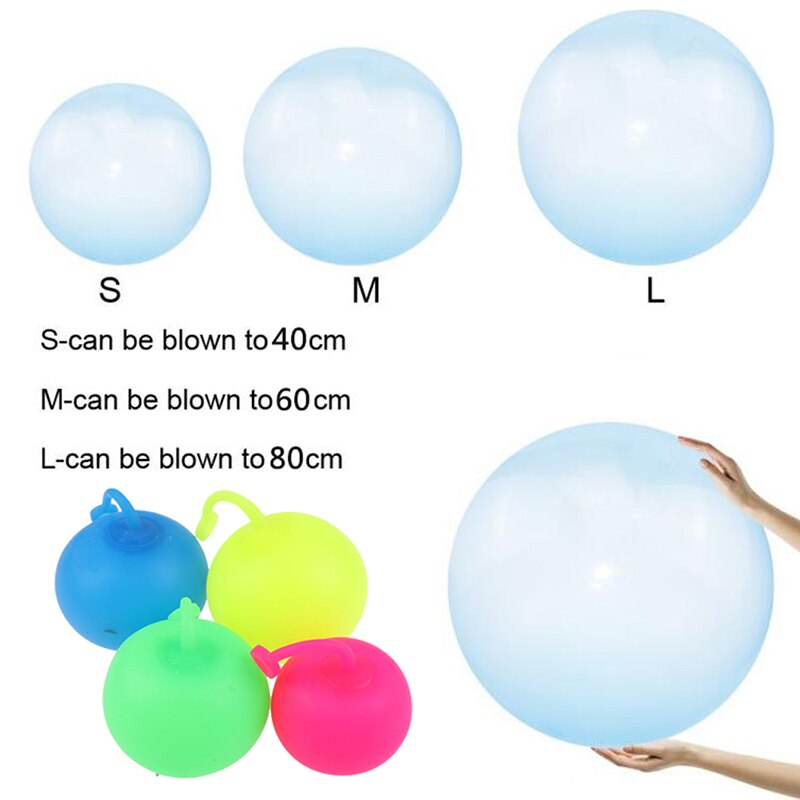 S M L taglia bambini Outdoor Soft Air riempito con acqua Bubble Ball Blow Up Balloon Toy Fun Party Game grandi regali all'ingrosso