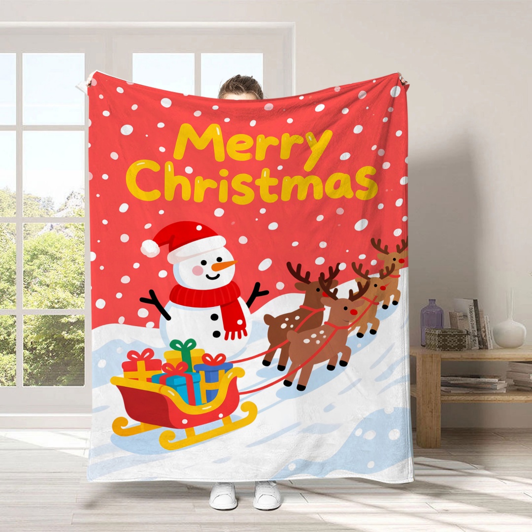 Christmas Party Blanket Soft Skin-Friendly Shawl Portable Decor