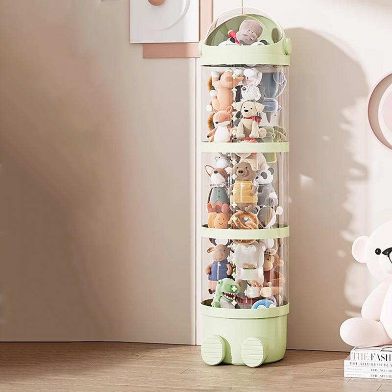 Vertical Toy Storage Tube Kids Plush Doll Clear Storage Tube Stuffed Animal Doll Storage Holder Standing Stackable Soft Toy