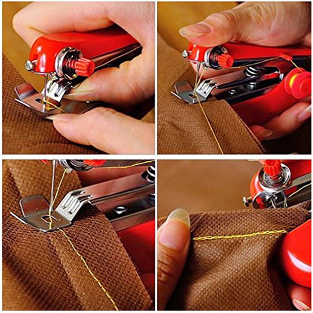 Mini Sewing Machines Portable Needlework Household Crafting Mending Sewing Cloth Fabric Handy Handwork Accessories Sewing Tools