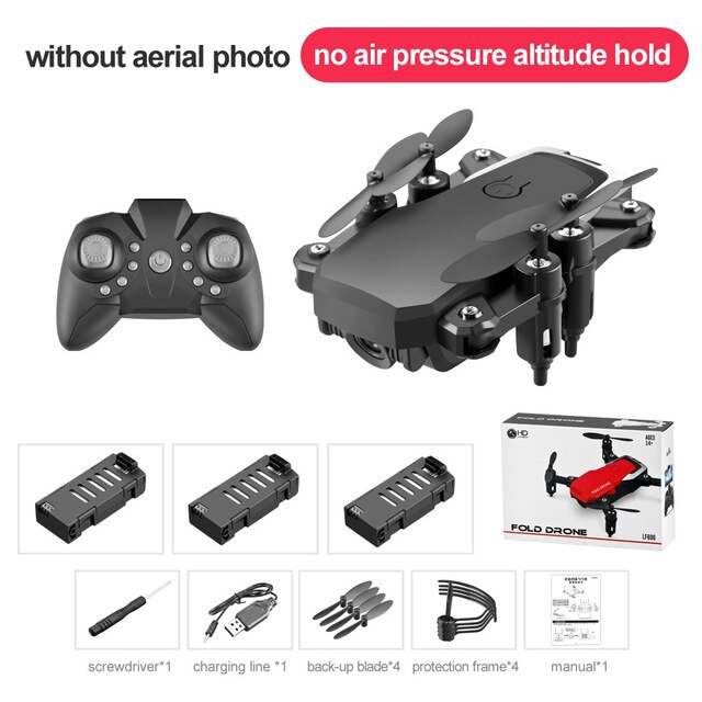 Mini Drone Met Hd Camera Pocket Wifi Rc Quadcopter Selfie Opvouwbare Dron Kinderen Outdoor/Indoor Speelgoed: Black No Camera 3B