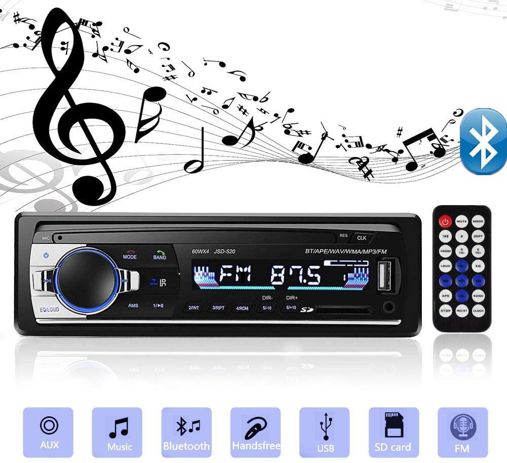 Bluetooth Autoradio Autoradio Radio Fm Aux Ingang Ontvanger Sd Usb JSD-520 12V In-Dash 1 Din Auto MP3 Multimedia Speler