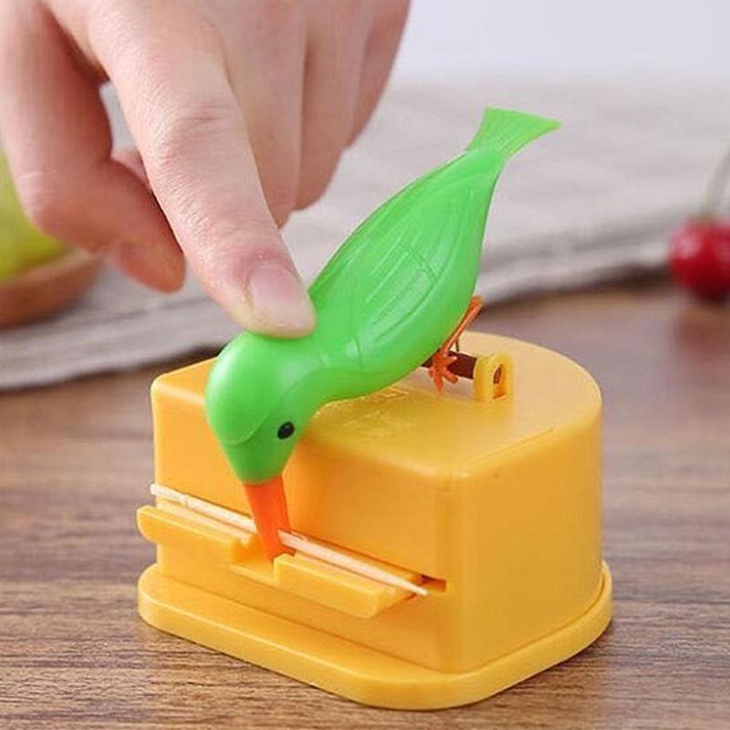 Kleine Vogel Tandenstoker Doos Keuken Automatische Up Push-Type Dier Houder Tandenstoker Tandenstoker Houder Huishouden Restaurant E3K3