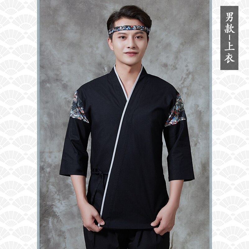 Sushi giapponese ristorante abiti da lavoro cameriere di Sushi Chef uniforme da lavoro Kimono giacca da cuoco per uomo e donna: 175-180