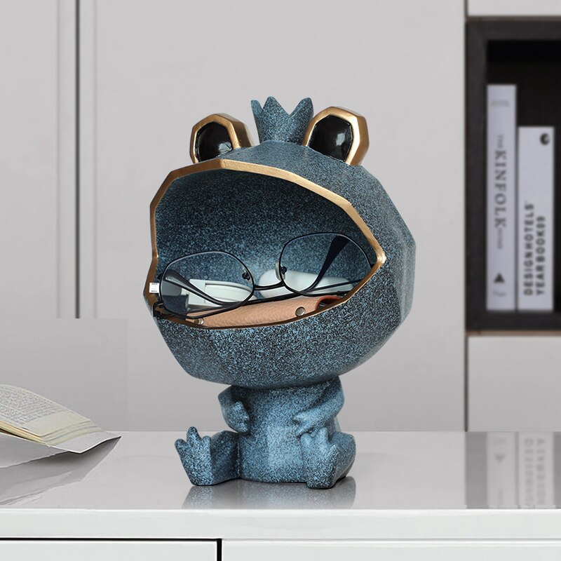 Frosch Lagerung Kasten Behälter Harz hause büro Schmuck Schlüssel Kasten Obst Süssigkeit Kasten Frosch figur skulptur moderne kunst statuen für dekoration