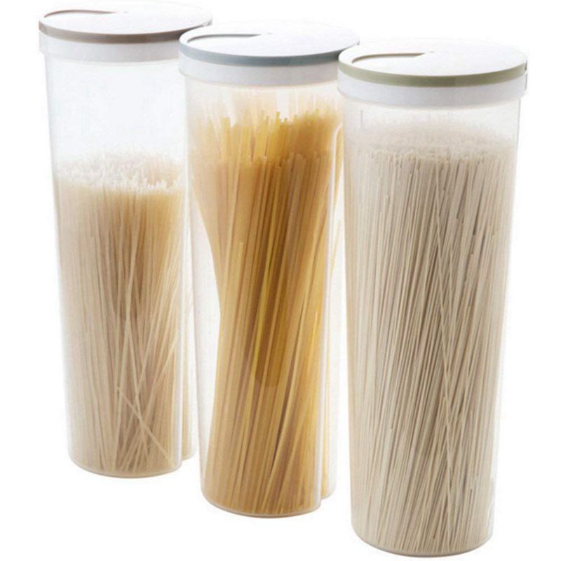 3 stuks Tall Voedsel Opslag Cilinder Vormige Spaghetti Noodle Container Box voor Graan Granen Havermout Noten Bonen