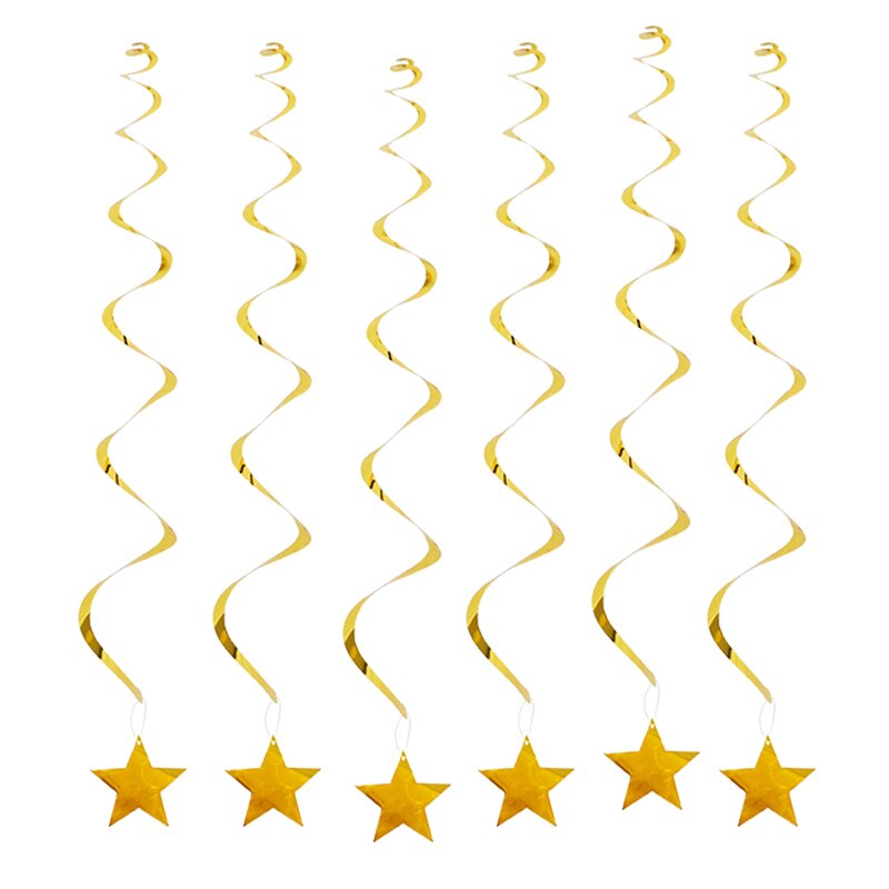 1 set pvc grattis på födelsedagen stjärnor spiral virvel tak hänge dekor bröllop hängande girlanger bunting party födelsedag tillbehör: B09