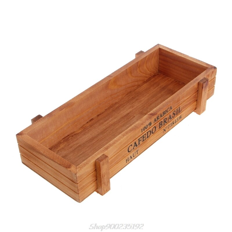 Vintage Holz Garten Blume Pflanzer Sukkulenten Topf Rechteck Trog Box Anlage Bett: Brown