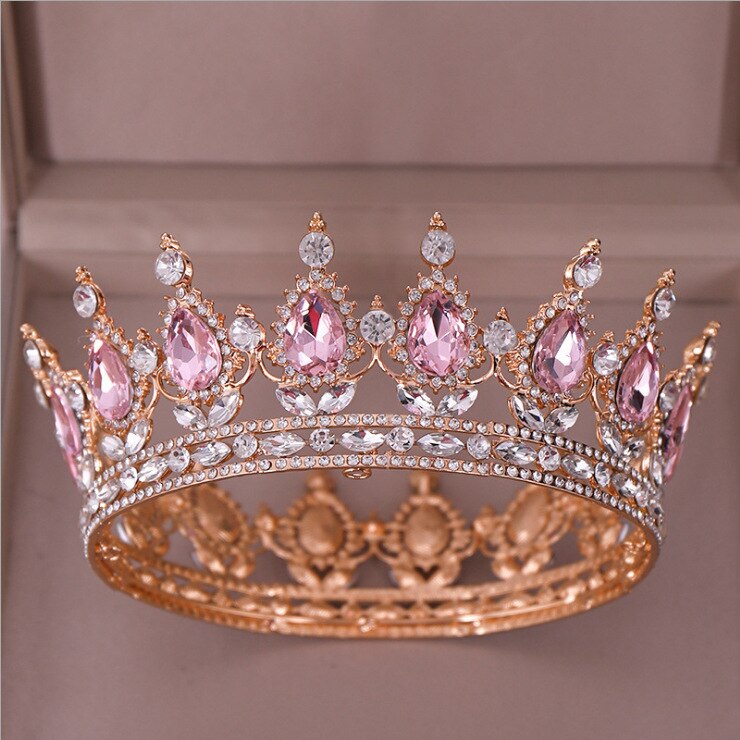 Wunderschöne hellviolette kristalltiaras und -kronen für damen, brautkrone, diadem, hochzeitsschmuck, haarschmuck für die hochzeit: Rosa