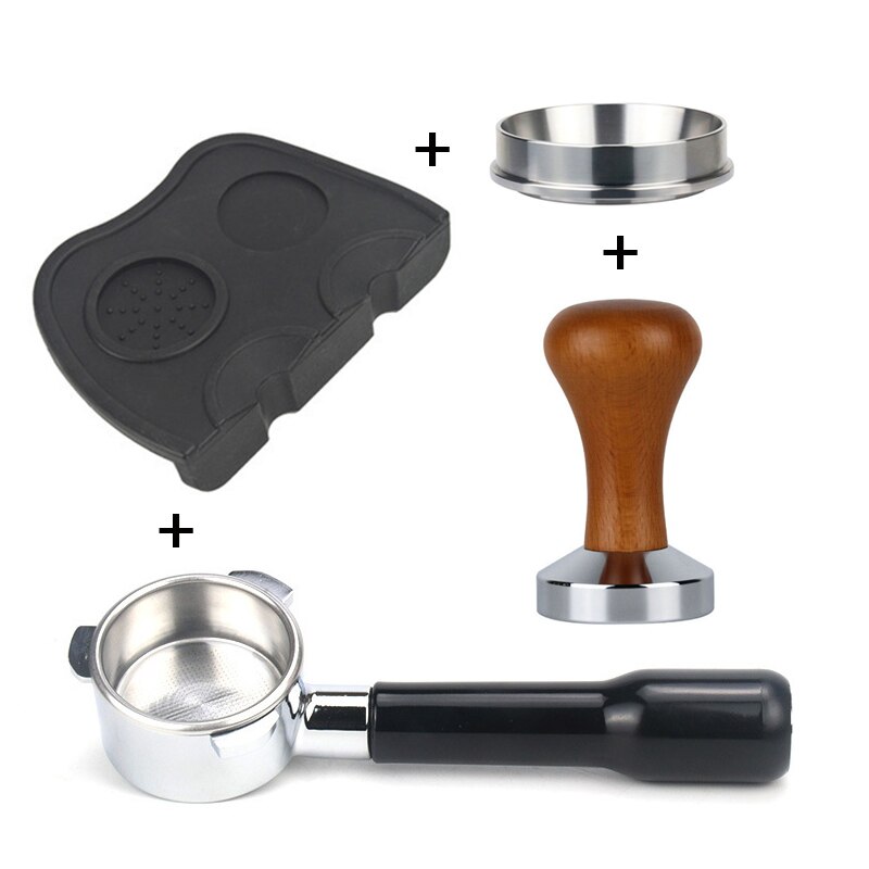 54mm Coffee Bottomless Portafilter for Breville 870/878/880 Filter Filter Coffee Tamper Espresso Coffee Sets: 54mm-c1plastic-E