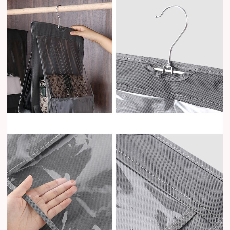 6 wisząca kieszeń torebka Organizer robić szafy szafa przezroczysta torba robić przechowywania drzwi ściana wyczyść różne z etui na wieszak