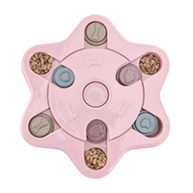 Chien Puzzle jouets augmenter IQ interactif chiot chien distributeur de nourriture pour animaux de compagnie chien jouets de formation fleur forme ronde Puzzle jouet: B1