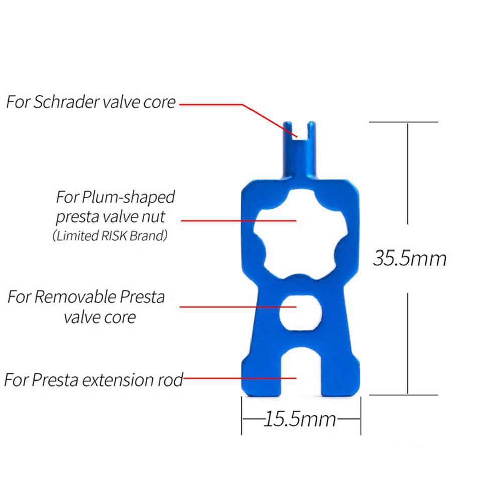Llave de válvula de bicicleta multifunción 4 en 1, válvula Schrader/Presta, desmontaje de núcleo, herramientas de instalación para bicicleta de montaña y carretera