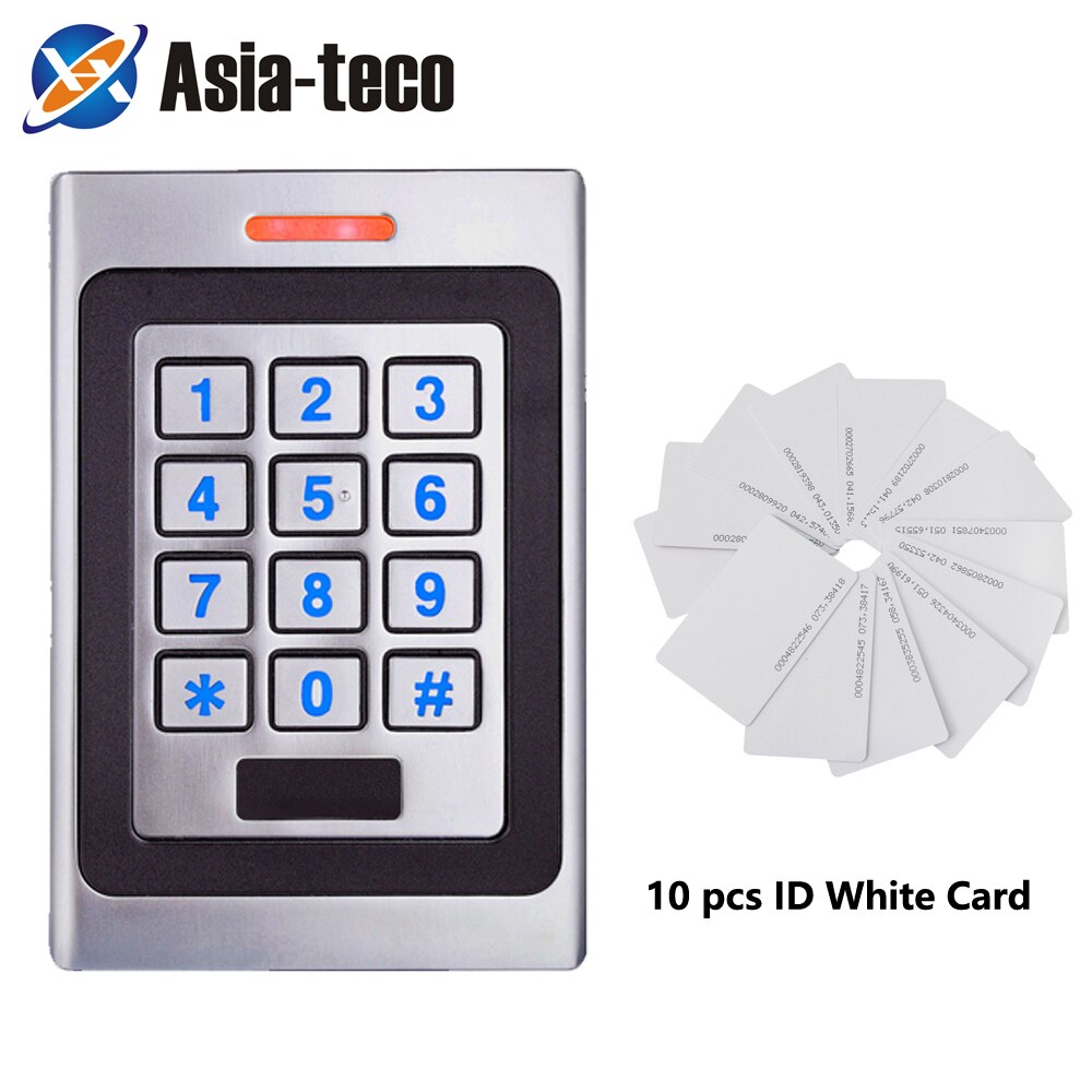 RFID Keypad Access Control System Kit Door Lock 125KHz EM Card IP67 Waterproof Metal Case Security Entry Door Reader Standalone: AC and 10 card