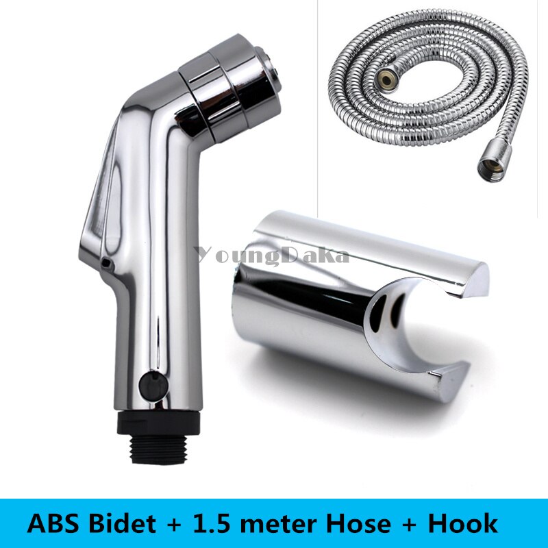 Marca Modern Acabamento Cromado Duplo Modo de Sanita Bidé Spray de Torneira Do Chuveiro Do Banheiro Conjunto com Mangueira & Holder. Limpeza de saúde Bidê: Bidet Hose Hook