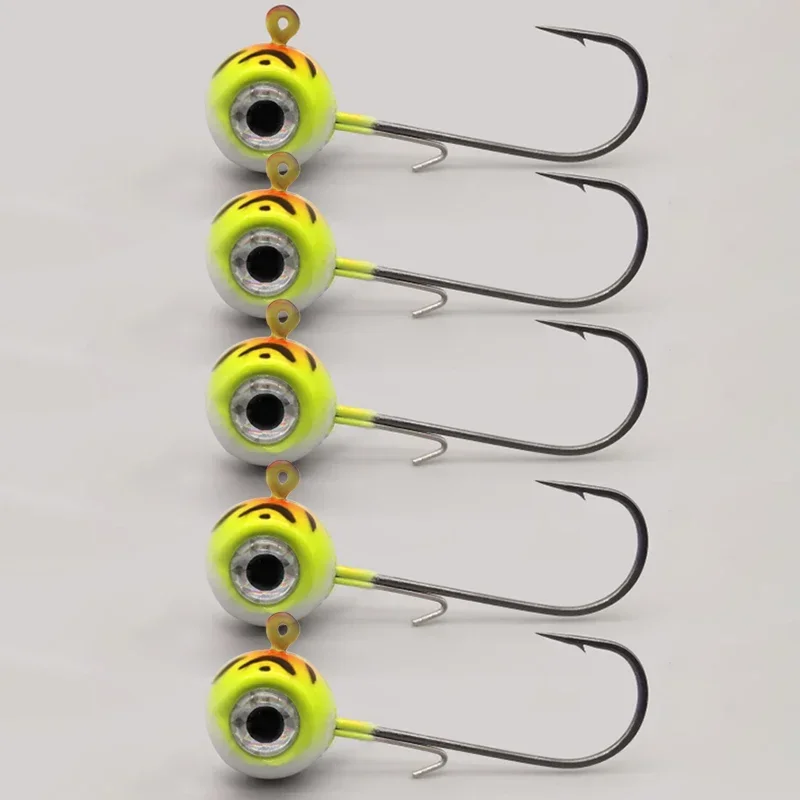 groß Augen Jig Kopf Angelhaken mit Mustad-Haken, 1,8 g, 3,5 g, 5 g, 7 g, 10 g, Fischkopf-Angelhaken für weiche Wurm-Angelgerät-DIY-Bausatz: 14 / Lila