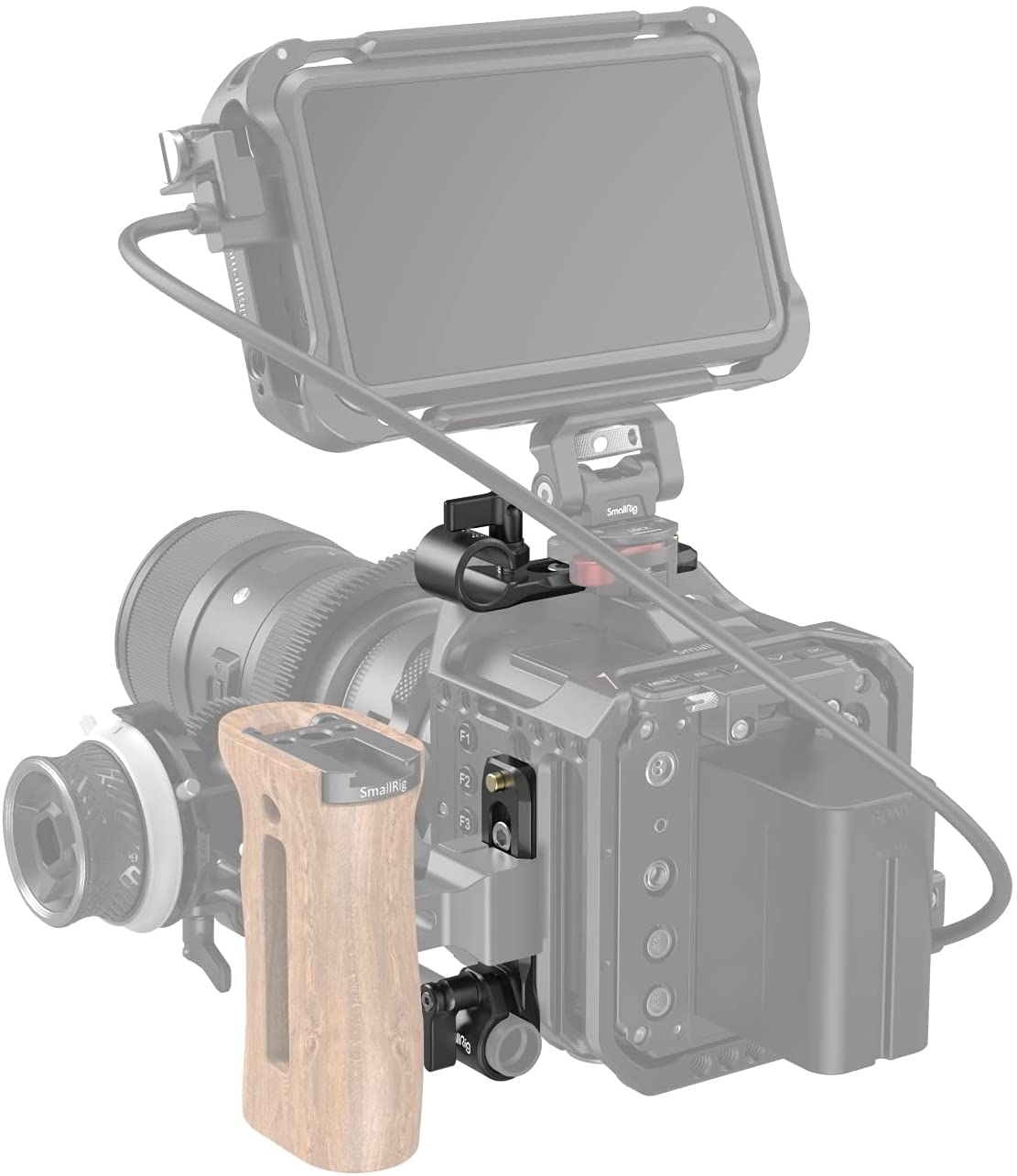 Smallrig stångklämma med nato-skena lätt och bärbar kompatibel med standard 15mm -stång och nato-klämma 3011
