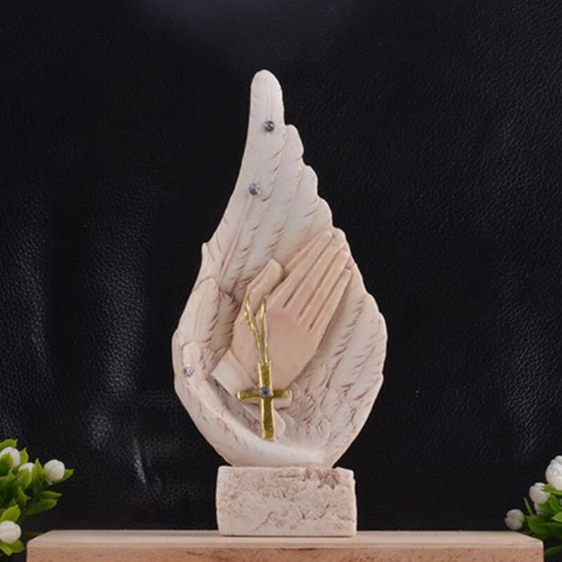 Sculpture de Christ jésus, Statue en résine, faite à la main, innovante, croix d&#39;ange, artisanat de la Bible du Christ, chandelier, décoration de maison religieuse